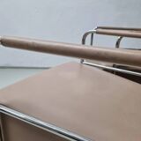 2 vintage nude leather "Cinema" easy chairs by Gunilla Allard for Lammhults | 1990s