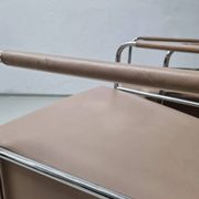 2 vintage nude leather "Cinema" easy chairs by Gunilla Allard for Lammhults | 1990s