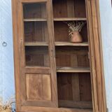 Armoire parisienne ancienne vaisselier bibliothèque en bois massif brut