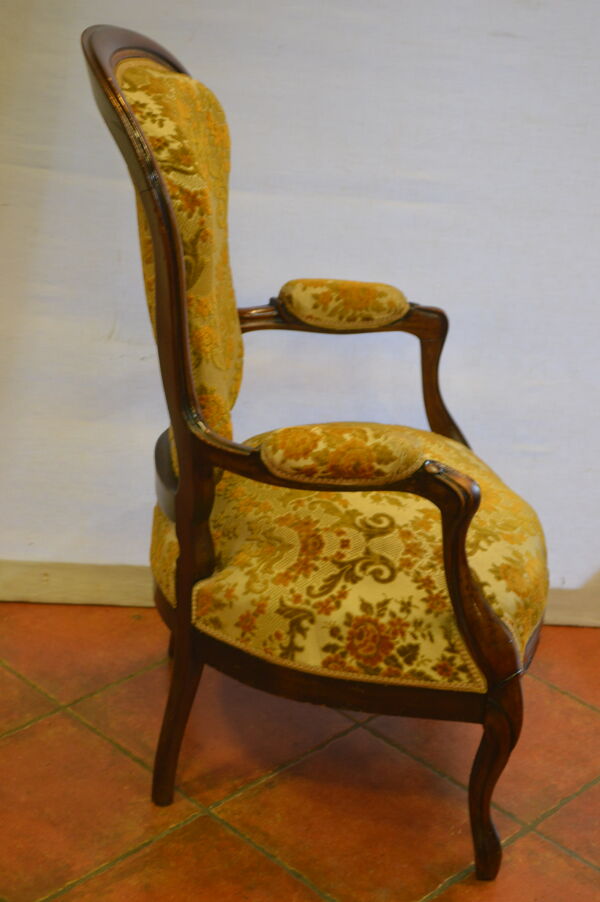 Fauteuil bergère en acajou style Louis Philippe