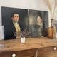 Duo portraits of a young couple painting on oil