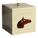 Vintage Ice Cube Holder with Ceramic Horse-Head
