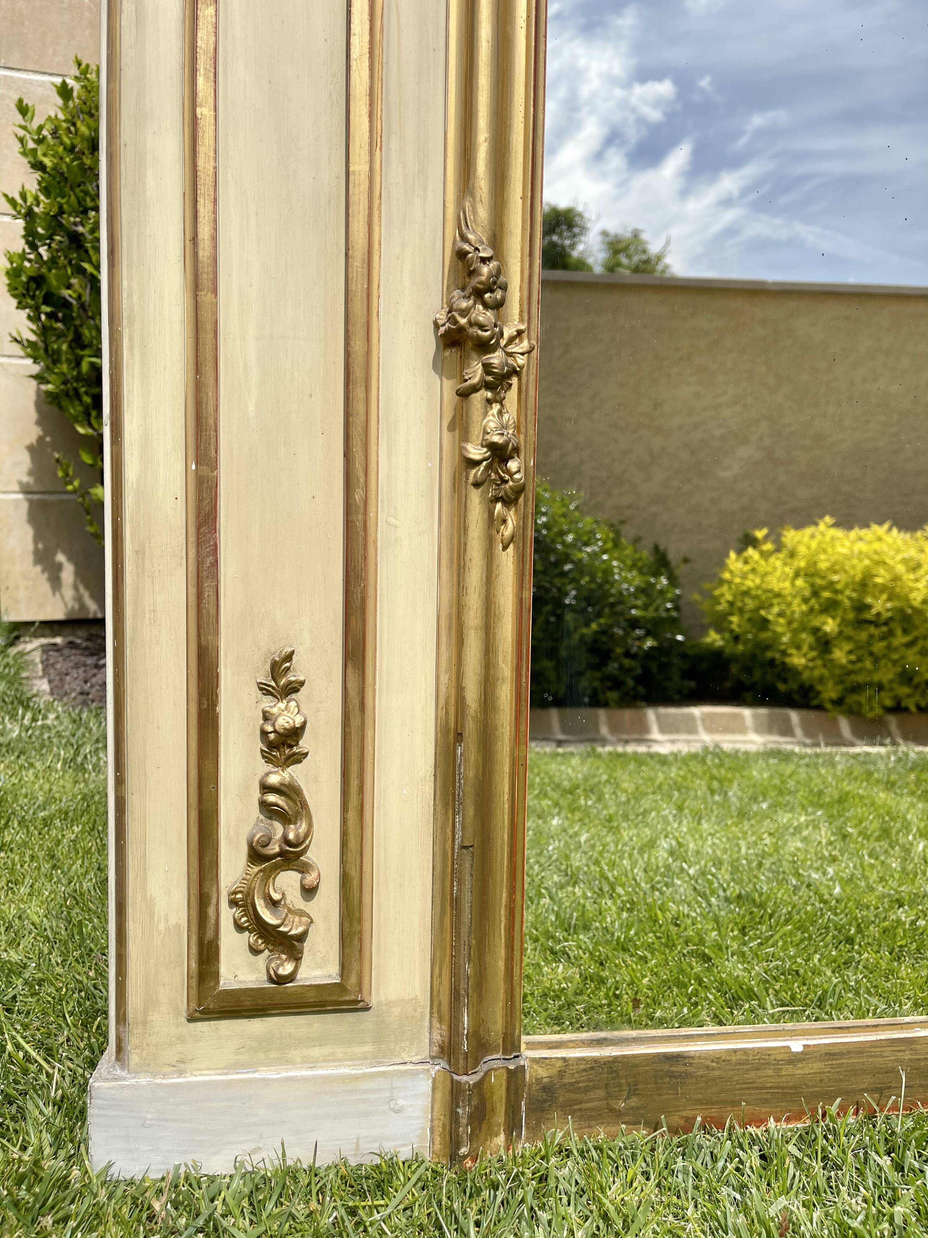 Trumeau lacquered and gilded Louis XVl style