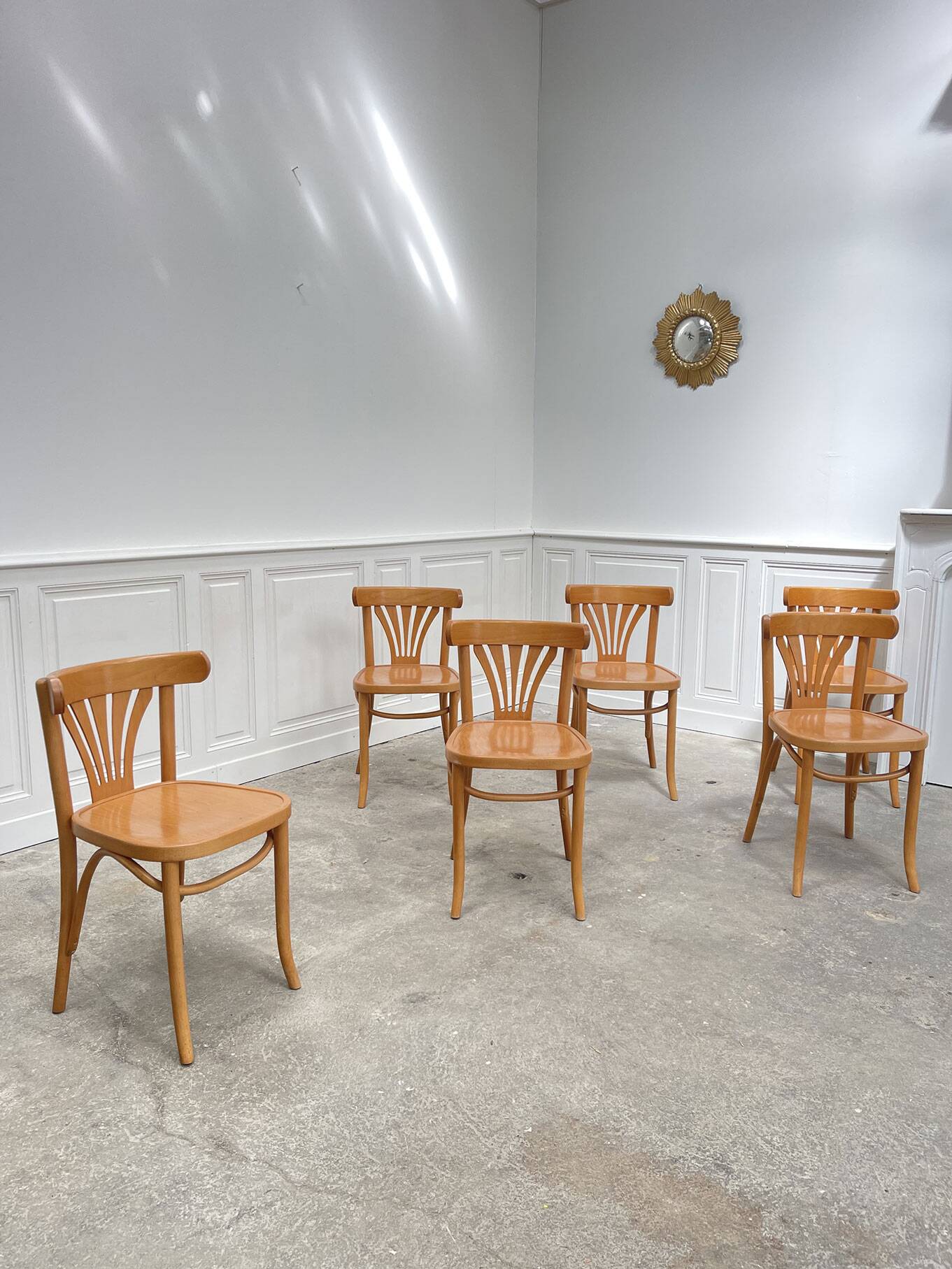 Baumann 'alouette' light bistro chairs