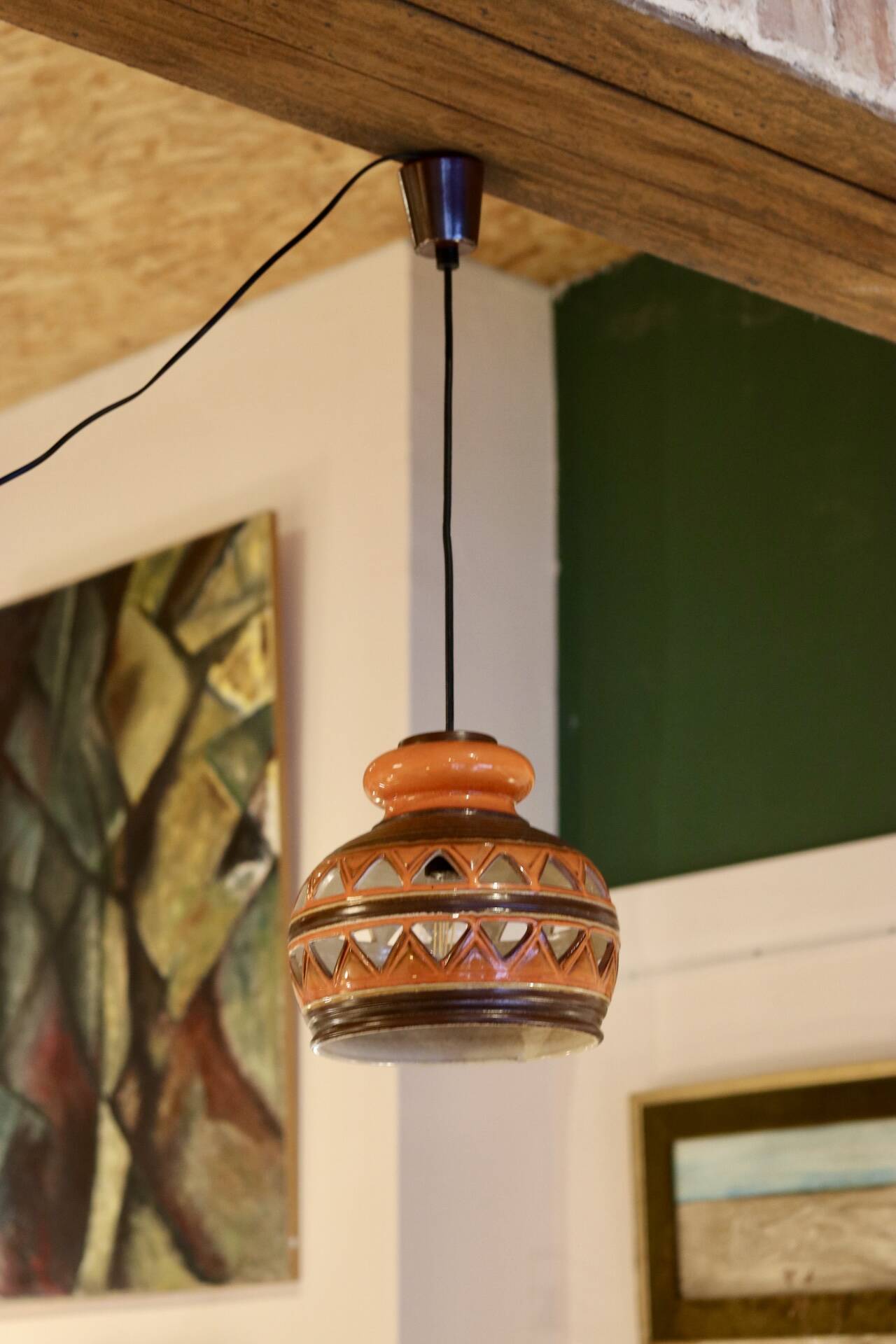 Vintage ceramic chandelier 1960