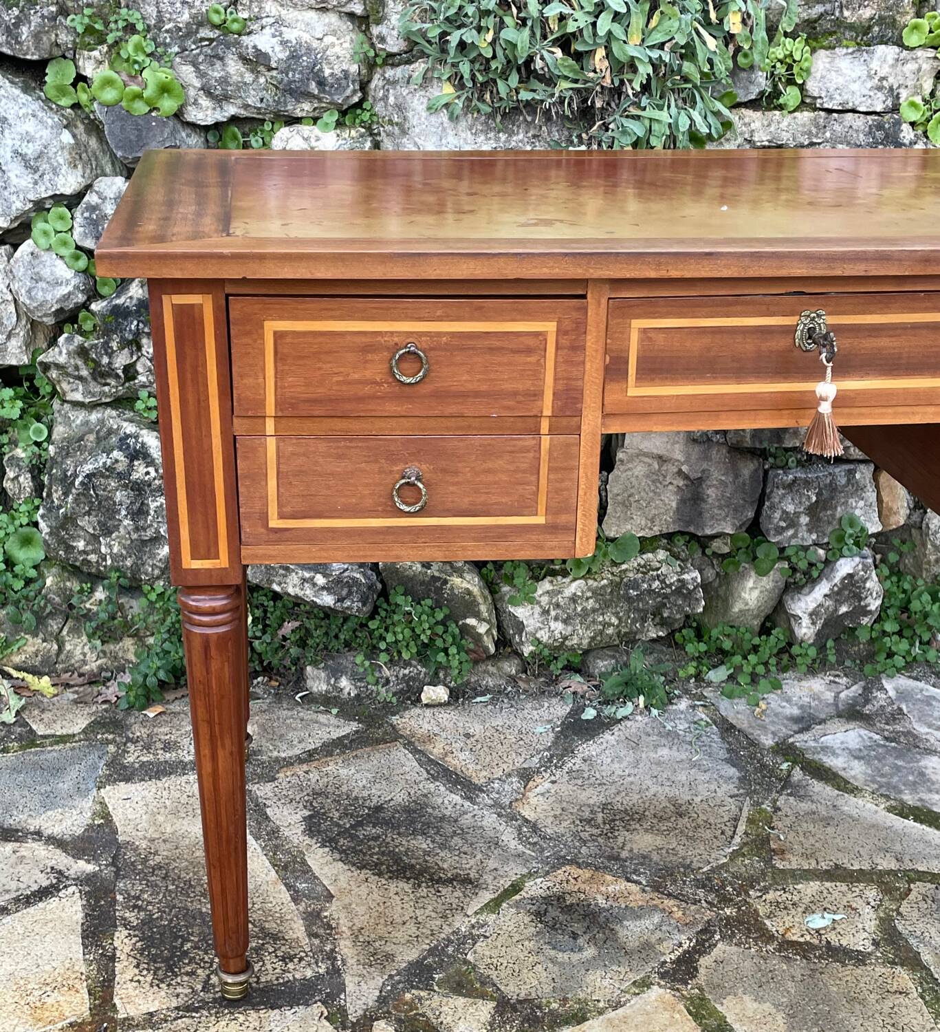 Louis XVI style wooden flat desk