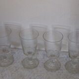 4 chiselled glasses  50s