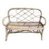 Rattan and bamboo bench 70s