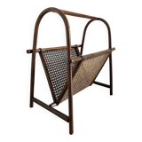 Rattan and cane magazine rack