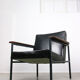 Vintage black bauhaus lounge armchair, 70s