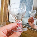 Set of 6 engraved crystal port or liqueur glasses