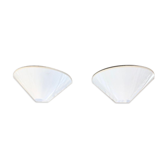 Set of 2 ½ moon wall lights in lacquered metal