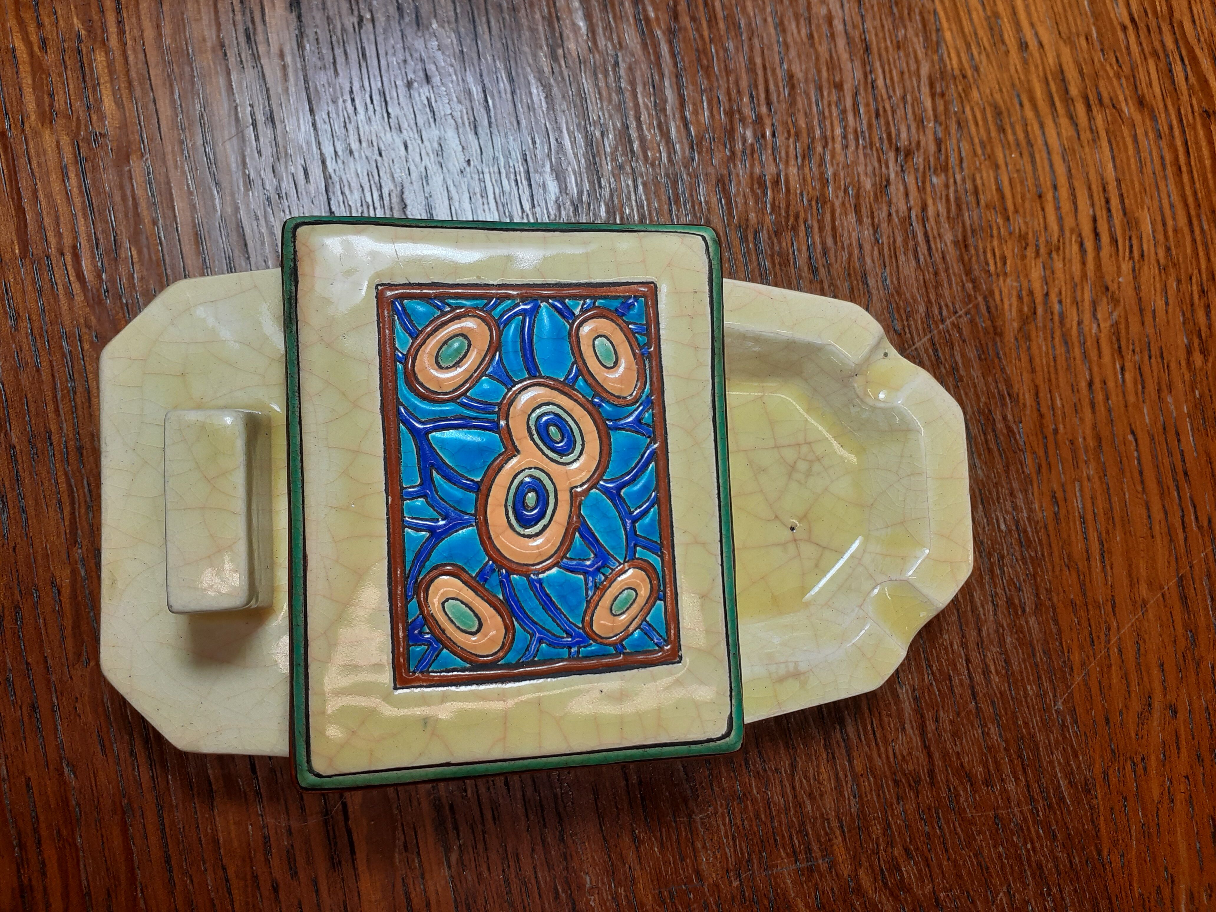 Longwy ashtray in emaux 1930