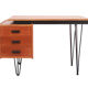 1950s hairpin desk in teak from Netherlands