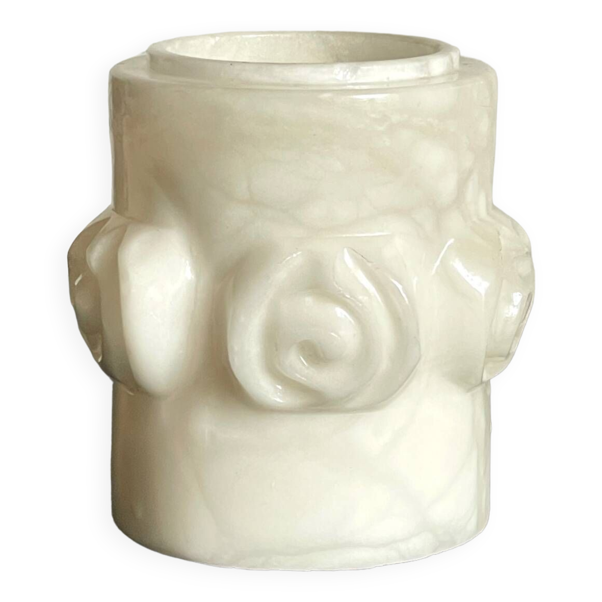 Vintage alabaster stone pencil pot