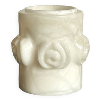 Vintage alabaster stone pencil pot