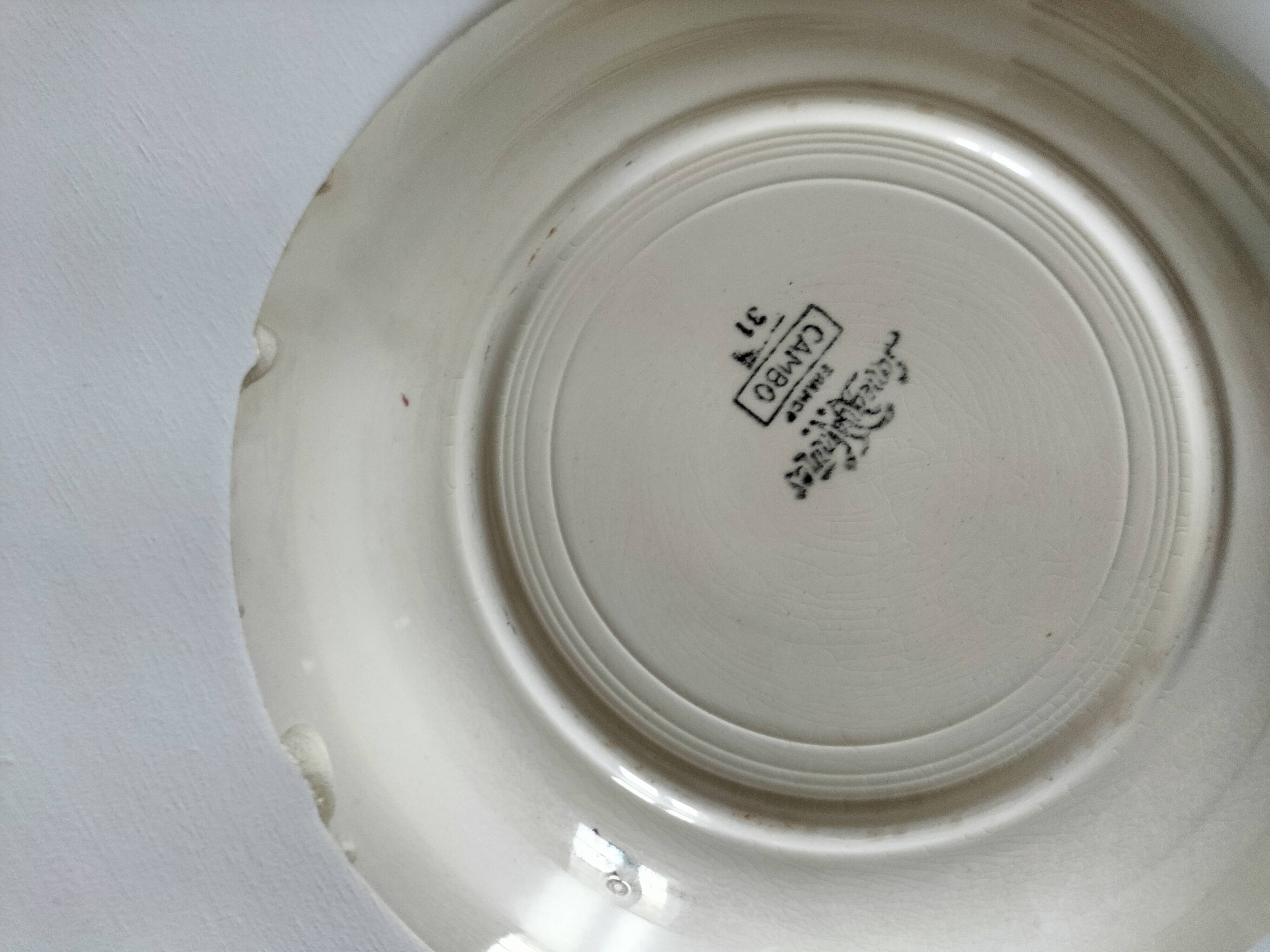 5 Sarreguemines plates model Cambo – Basque decoration – vintage 1950s