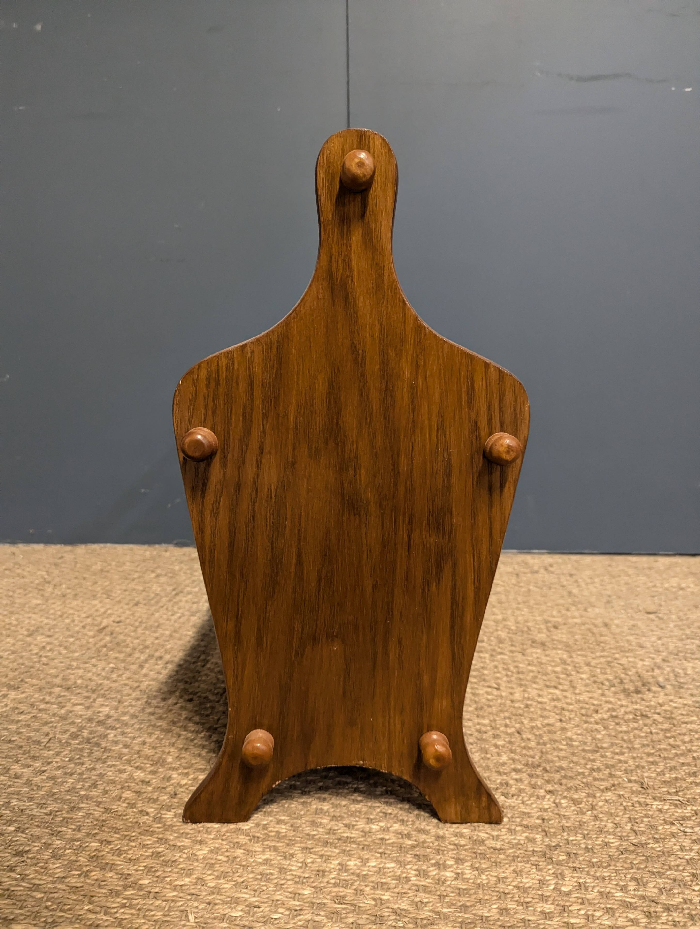 Wooden magazine rack with cane work