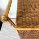 Vintage rattan cane bench chest