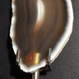 Mineralogy agate slice on base