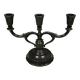 Three-armed candlesticks by Just Andersen, in Disco metal, Denmark, 1950s