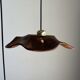 Small wavy flat leaf pendant in teak D:30