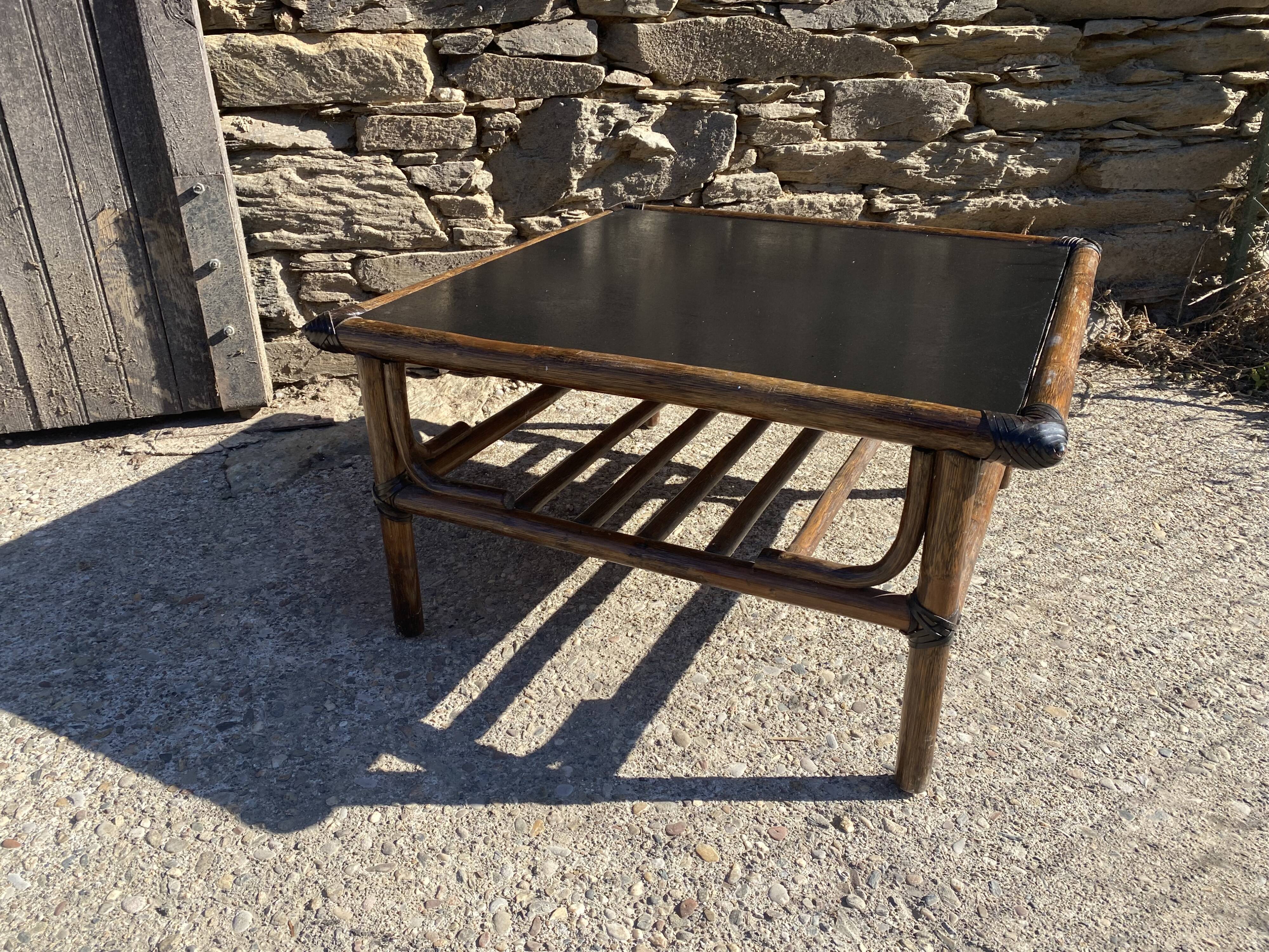 Vintage bamboo coffee table