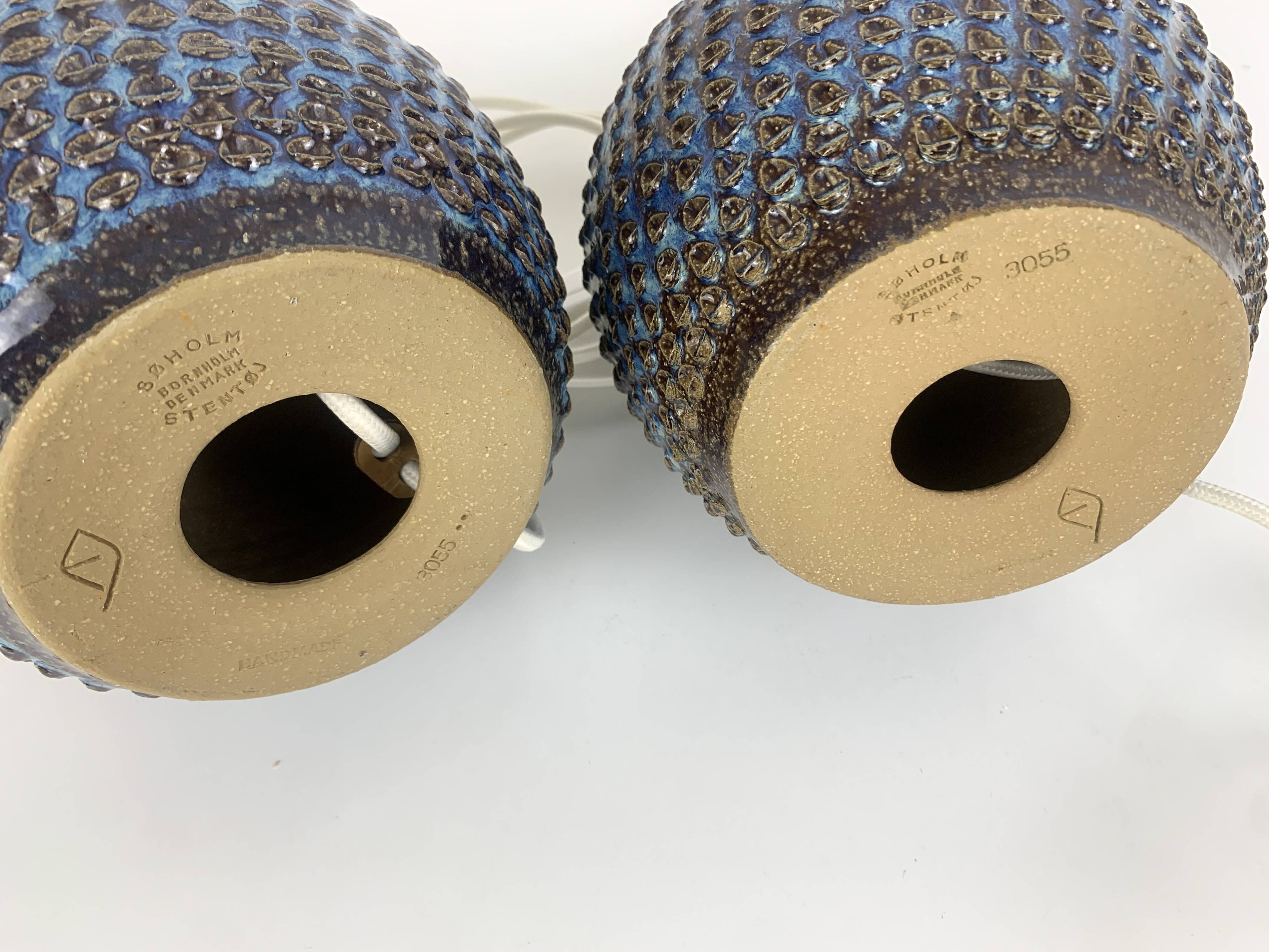 Pair of Einar Johansen ceramic table lamps, Soholm, Denmark, 1960s