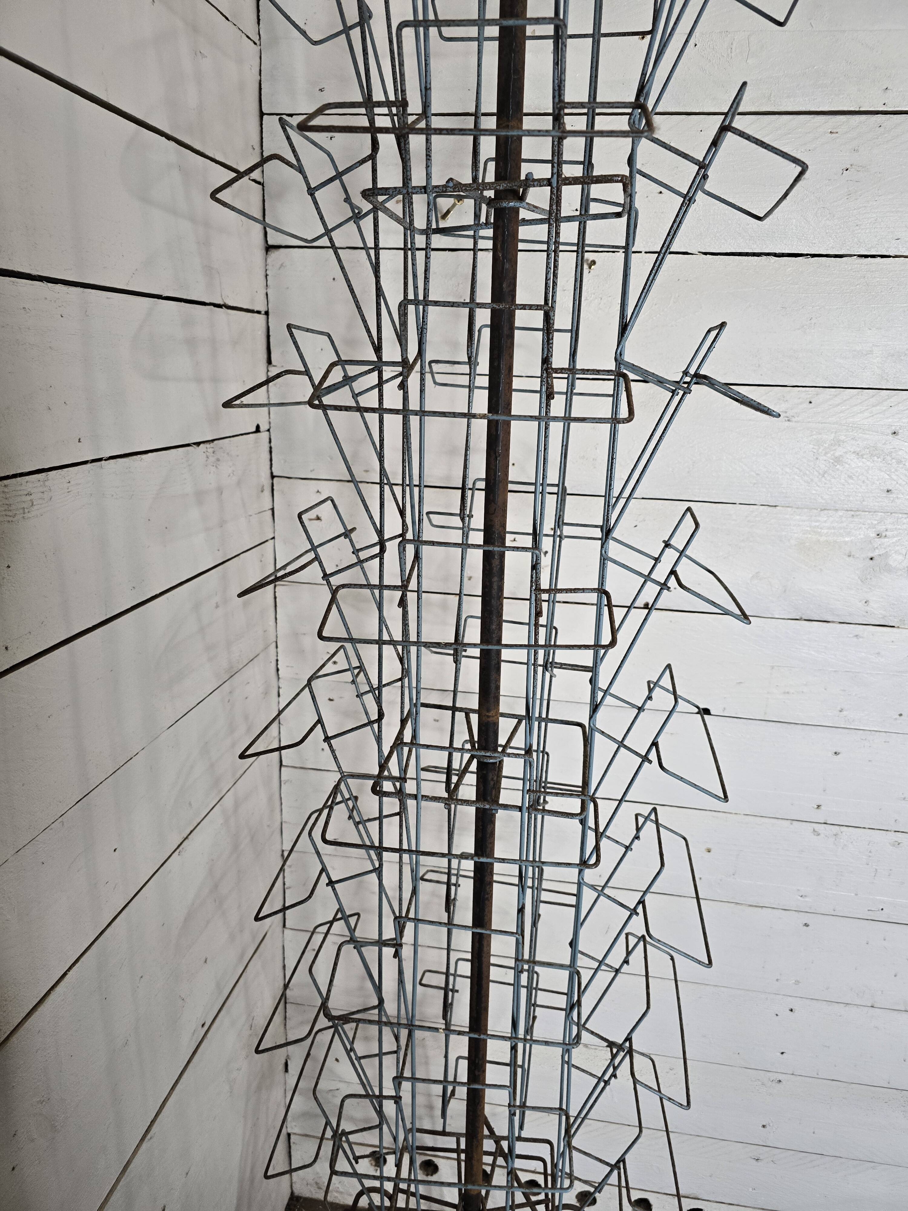 Wrought iron card holder on a stand