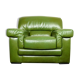Fauteuil lounge en cuir vert