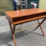 Scandinavian 60s teak desk with 2 drawers.