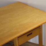 Vintage architect's desk in light wood circa 1970