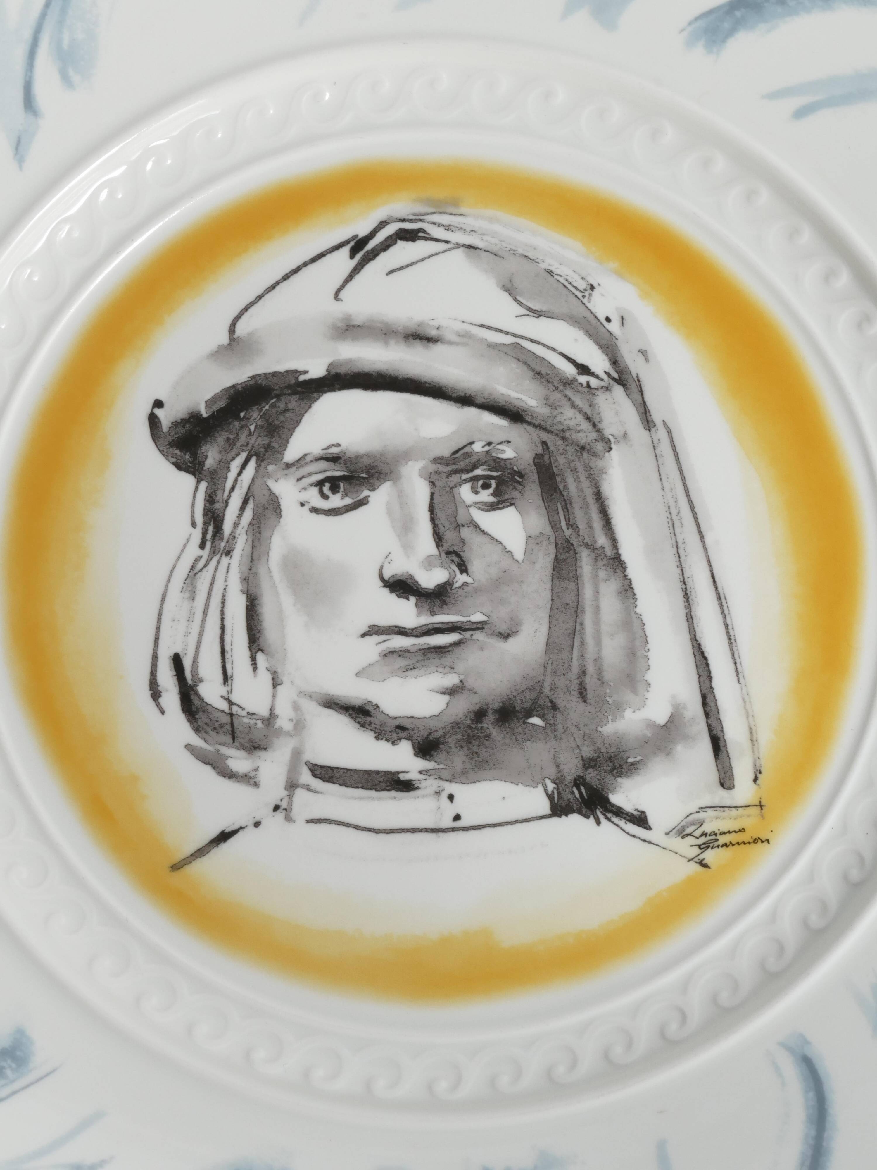 “Lorenzo il Magnifico” Wall Plate by Luciano Guarnier for Richard Ginori, Italy