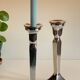 Pair of vintage cast aluminum candlesticks