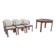Table and its 6 vintage elm chairs, Scandinavian design furniture.