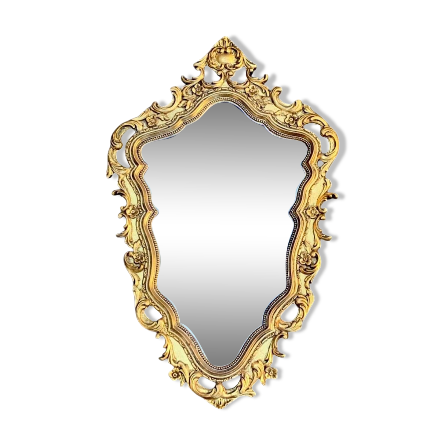 Old mirror in golden resin - 43 x 68 cm