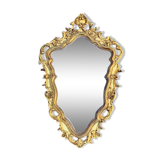 Old mirror in golden resin - 43 x 68 cm