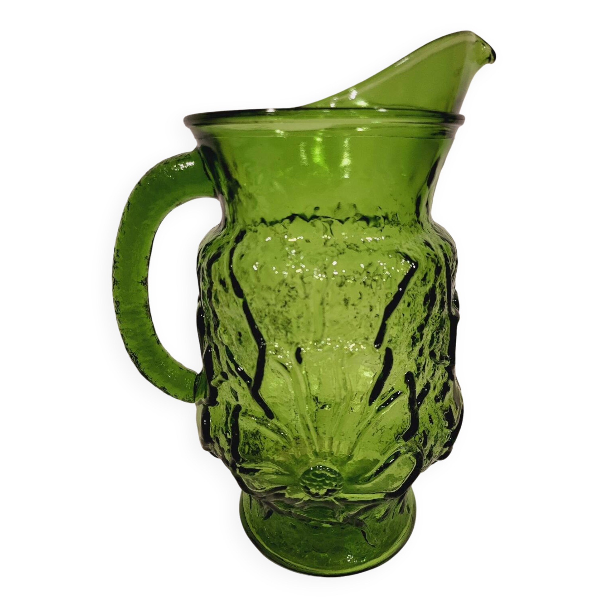 Marguerite embossed glass carafe