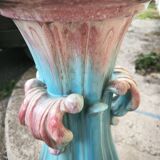 Vase and its ceramic pedestal by Delfin MASSIER circa 1890