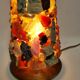 Vintage HA Ludwig lamp in semi-precious stones and wood West Germany