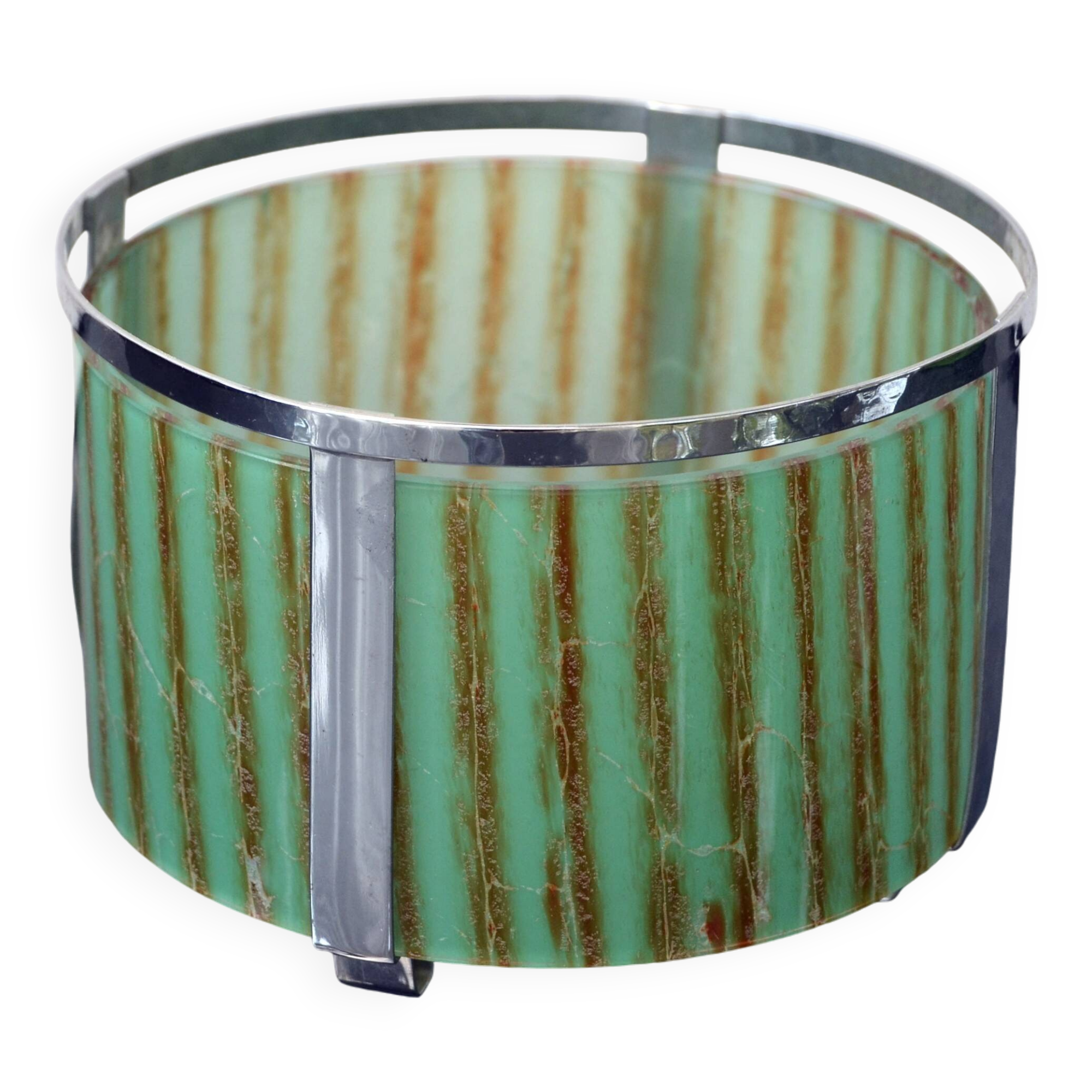 Art Deco Candle Holder Stand by WMF Ikora with Green Glass