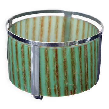 Bougeoir Art Déco par WMF Ikora avec verre vert