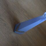 Soliflore bleu pâle en verre et plaque argent