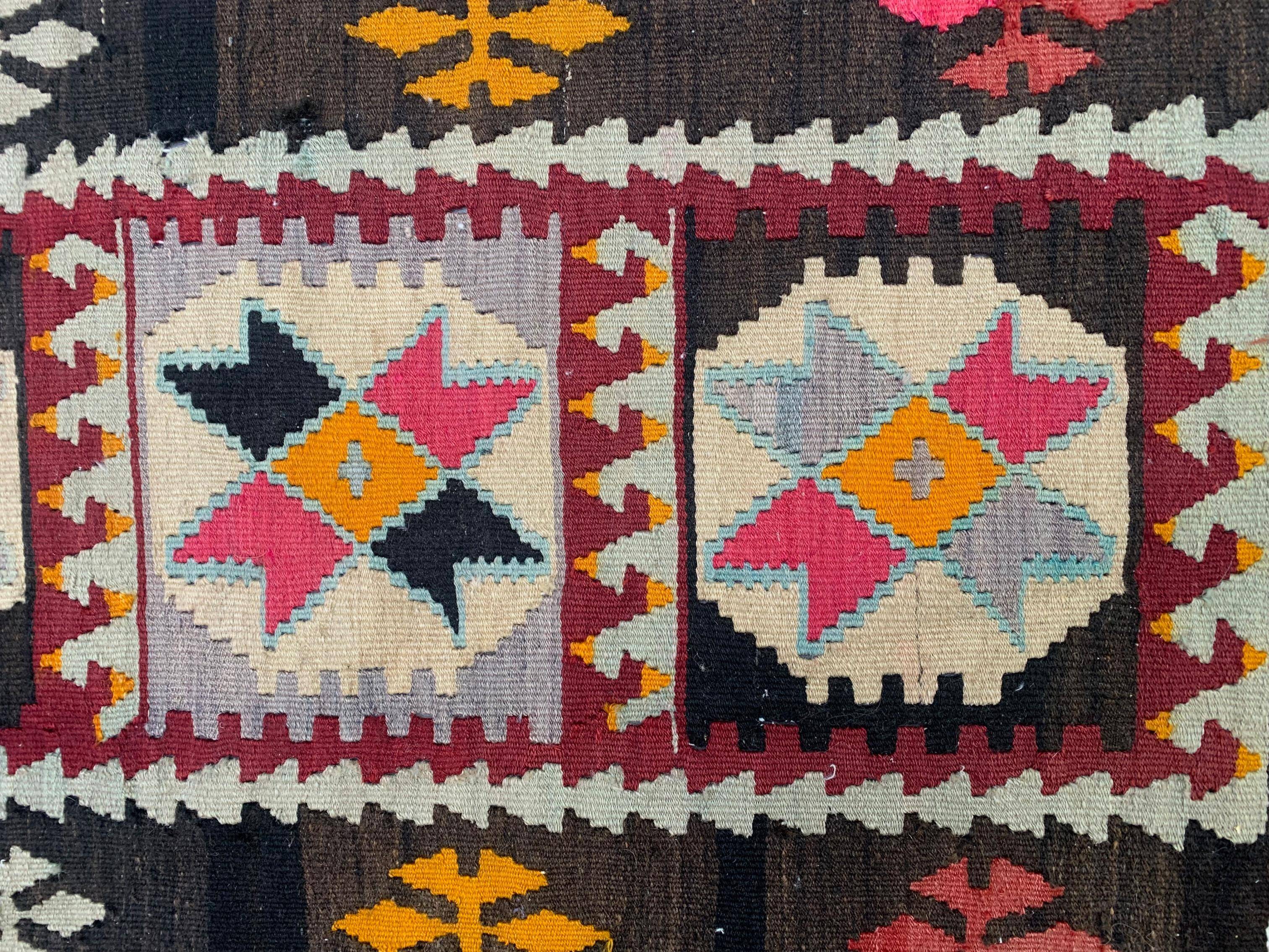 Old Turkish narrow Kilim Runner 122x51 cm shabby chic, vintage kelim