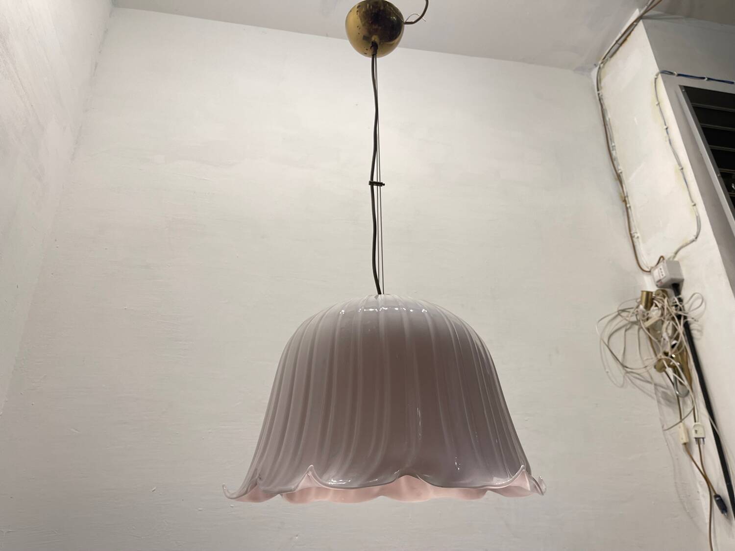 Large Pink Murano Glass Light Pendant 1970’s