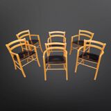 Set of 6 "Marocca" armchairs by Vico Magistretti for De Padova, Italy 1980s