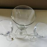 Assorted three crystal foot glasses from Arques