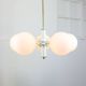 Vintage Italian Brass and Opaline Sputnik Chandelier, 1970s