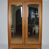 Art Nouveau wardrobe by Mathieu Gallerey in mahogany, model with Clematis, circa 1920