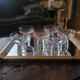 6 coupes modernistes en verre massif (années 70)